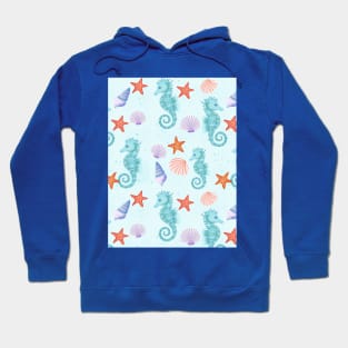 Sea Horses, Sea Stars and Shells Hoodie